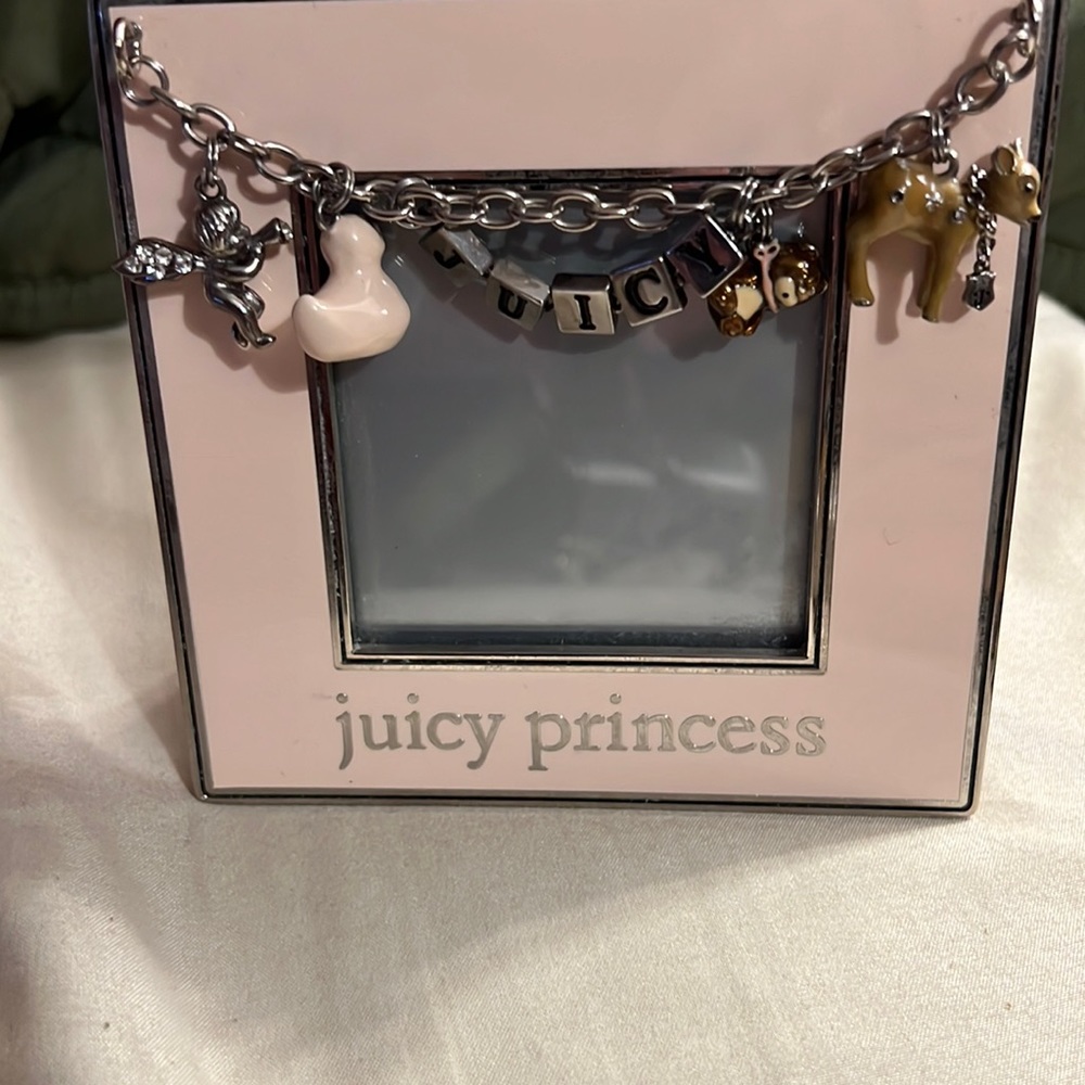 Juicy Princess Picture Frame Peach/Pink Hues 2.5"x2.5" Photo SZ hanging charms